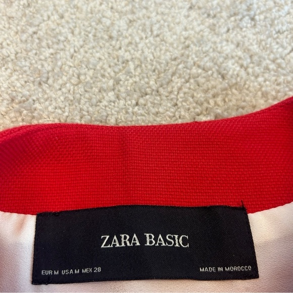 Zara red button front long sleeve jacket coat Sz M - Picture 6 of 10